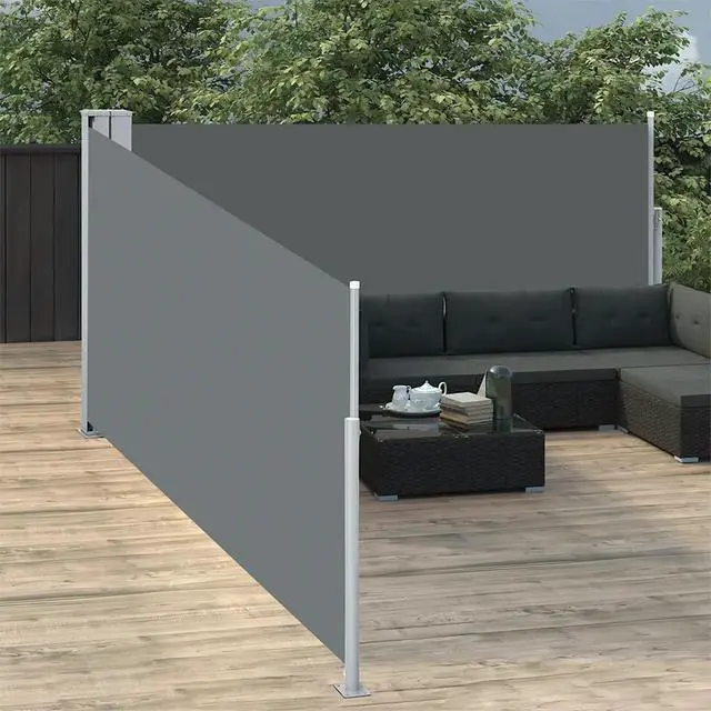 Alt view image 16 of 20 - vidaXL Retractable Side Awning Anthracite 39.4"x393.7" Sunshade Privacy Screen