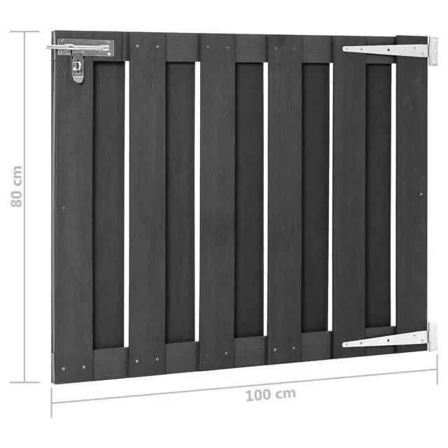 Alt view image 12 of 12 - vidaXL Garden Gate WPC 39.4"x31.5" Gray