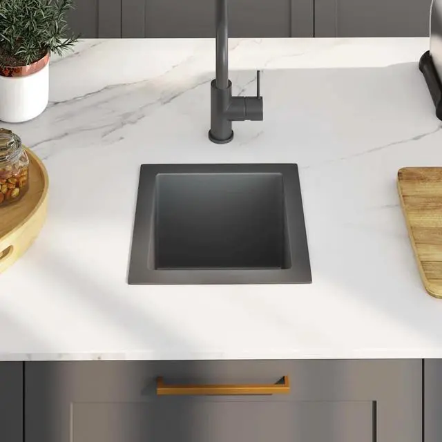 Alt view image 9 of 13 - vidaXL Handmade Kitchen Sink Black Stainless Steel