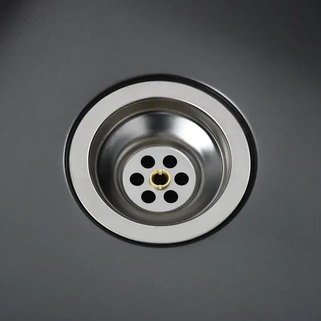 Alt view image 12 of 13 - vidaXL Handmade Kitchen Sink Black Stainless Steel
