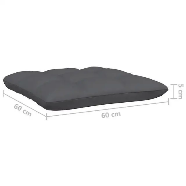 Alt view image 11 of 11 - vidaXL Patio Middle Sofa with Cushions Black Solid Pinewood