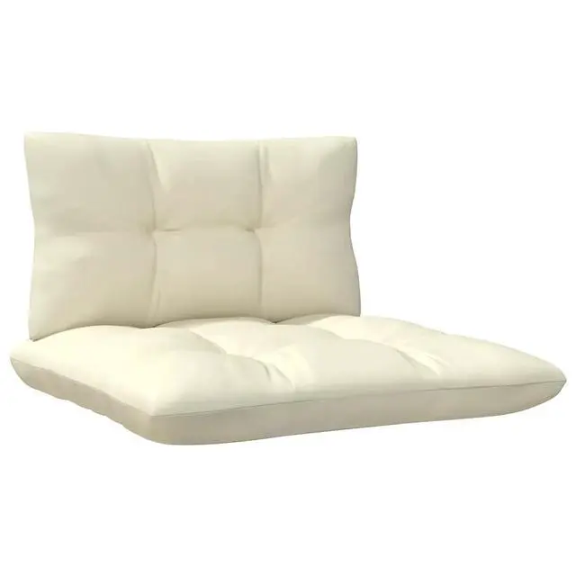 Alt view image 10 of 11 - vidaXL 2-Seater Patio Sofa with Cream Cushions Solid Pinewood