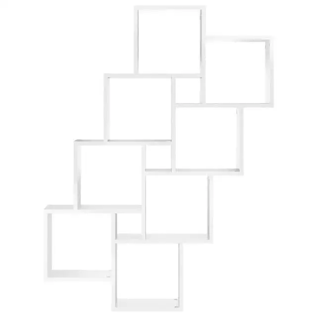Alt view image 10 of 12 - vidaXL Wall Cube Shelf White 35.4"x5.9"x46.9" Chipboard