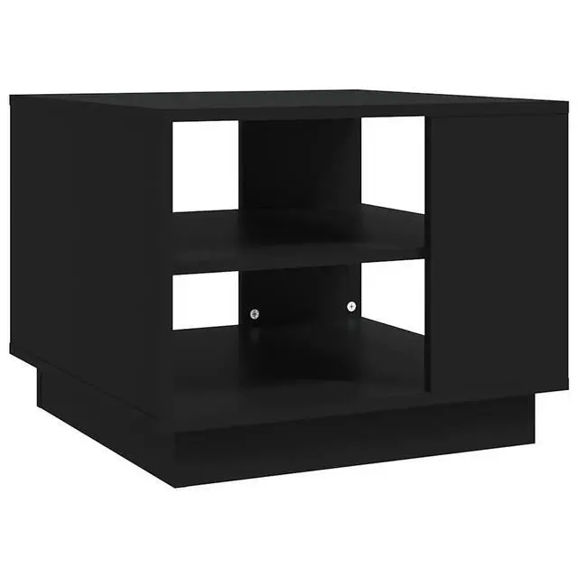 Alt view image 8 of 13 - vidaXL Coffee Table Black 21.7"x21.7"x21.7" Chipboard