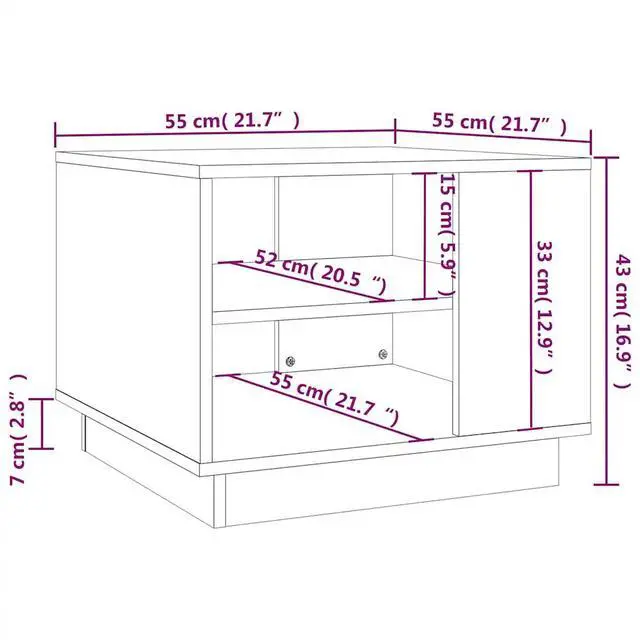 Alt view image 13 of 13 - vidaXL Coffee Table Black 21.7"x21.7"x21.7" Chipboard