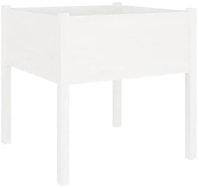 Alt view image 4 of 7 - vidaXL Garden Planters 2 pcs White 27.6"x27.6"x27.6" Solid Wood Pine