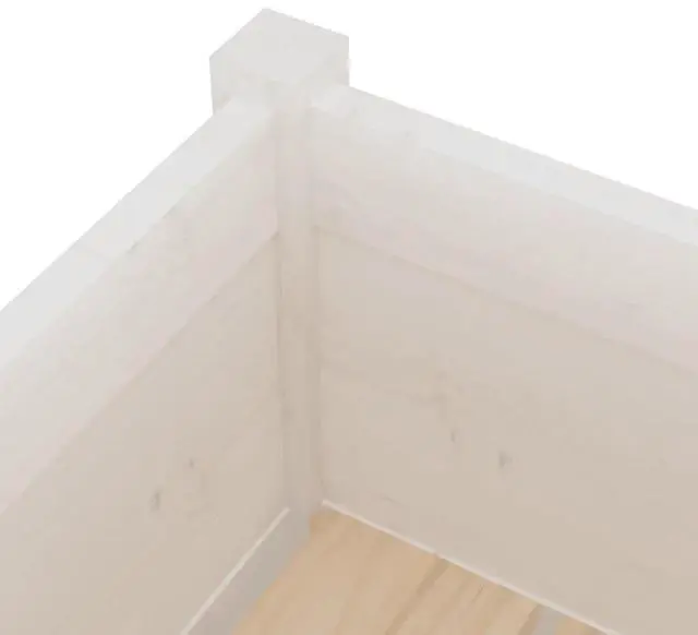Alt view image 6 of 7 - vidaXL Garden Planters 2 pcs White 27.6"x27.6"x27.6" Solid Wood Pine