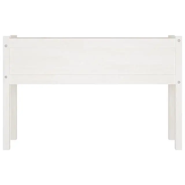 Alt view image 5 of 7 - vidaXL Garden Planters 2 pcs White 43.3"x12.2"x27.6" Solid Wood Pine