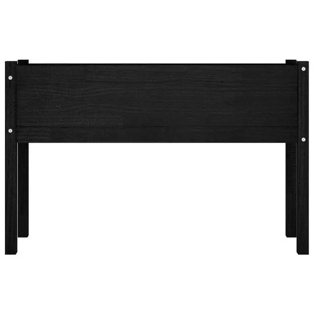 Alt view image 4 of 7 - vidaXL Garden Planters 2 pcs Black 43.3"x12.2"x27.6" Solid Wood Pine
