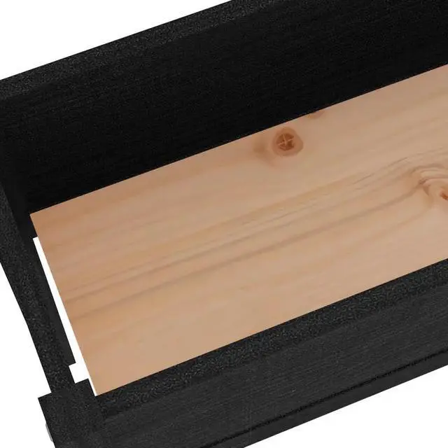 Alt view image 7 of 7 - vidaXL Garden Planters 2 pcs Black 43.3"x12.2"x27.6" Solid Wood Pine