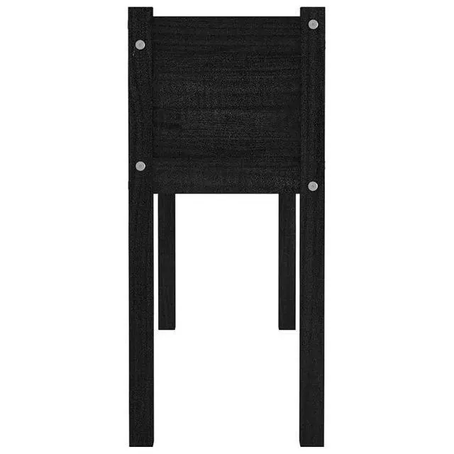 Alt view image 6 of 7 - vidaXL Garden Planters 2 pcs Black 43.3"x12.2"x27.6" Solid Wood Pine