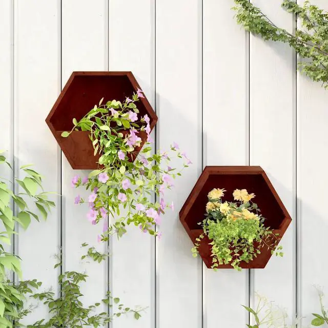 Main image of vidaXL Wall Planter Set of 2 Rusty Corten Steel Medium