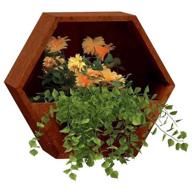 Alt view image 3 of 7 - vidaXL Wall Planter Set of 2 Rusty Corten Steel Medium