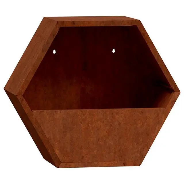 Alt view image 5 of 7 - vidaXL Wall Planter Set of 2 Rusty Corten Steel Medium