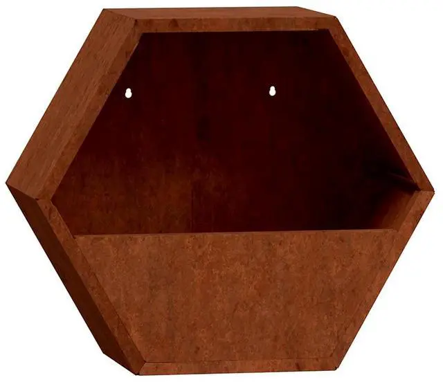 Alt view image 5 of 7 - vidaXL Wall Planter Set of 2 Rusty Corten Steel Medium