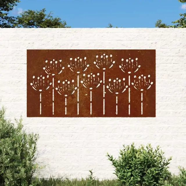 Alt view image 8 of 14 - vidaXL Garden Wall Decoration Rusty Corten Steel 41.3 x 21.7 in