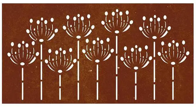 Alt view image 11 of 14 - vidaXL Garden Wall Decoration Rusty Corten Steel 41.3 x 21.7 in