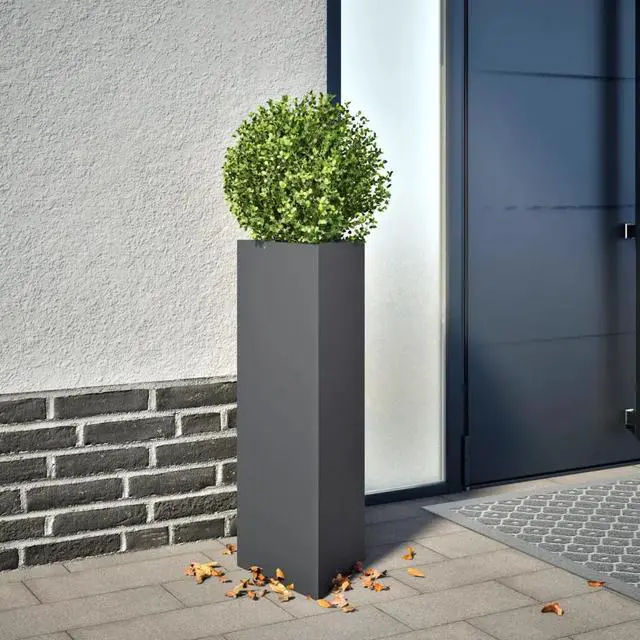 Main image of vidaXL Garden Planter Set of 2 Anthracite Steel Garden Planter