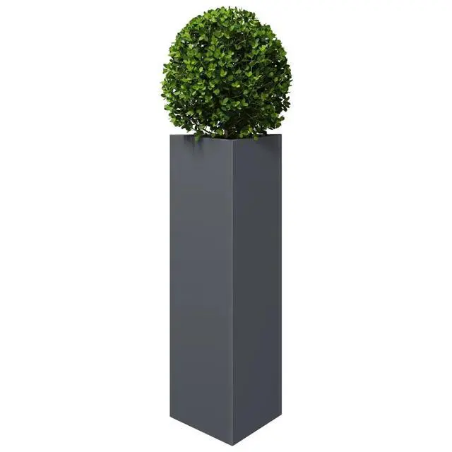 Alt view image 4 of 7 - vidaXL Garden Planter Set of 2 Anthracite Steel Garden Planter