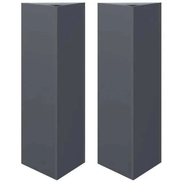 Alt view image 2 of 7 - vidaXL Garden Planter Set of 2 Anthracite Steel Garden Planter