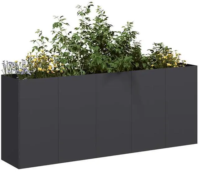 Main image of vidaXL Planter Black Cold-rolled Steel Large Durable Planter