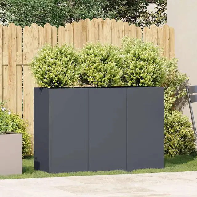 Alt view image 3 of 7 - vidaXL Planter Anthracite Cold-rolled Steel Large Durable Planter