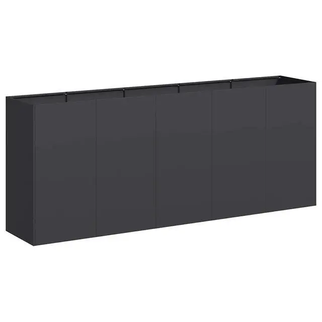 Alt view image 2 of 7 - vidaXL Planter Black Cold-rolled Steel Large Durable Planter