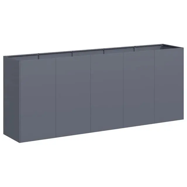 Alt view image 2 of 7 - vidaXL Planter Anthracite Cold-rolled steel Large Decorative Inlays