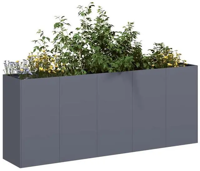 Main image of vidaXL Planter Anthracite Cold-rolled steel Large Decorative Inlays