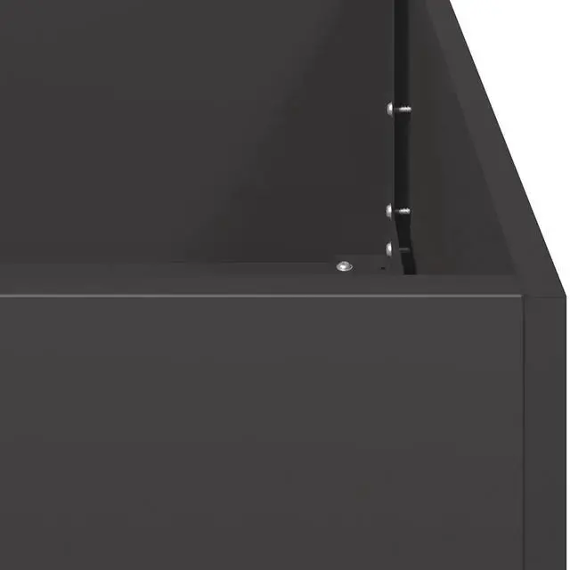Alt view image 7 of 7 - vidaXL Planter Black Cold-rolled Steel Large Durable Planter