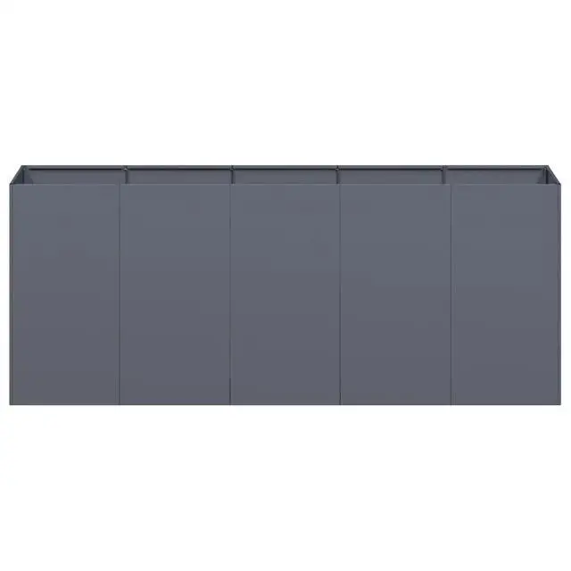 Alt view image 4 of 7 - vidaXL Planter Anthracite Cold-rolled steel Large Decorative Inlays