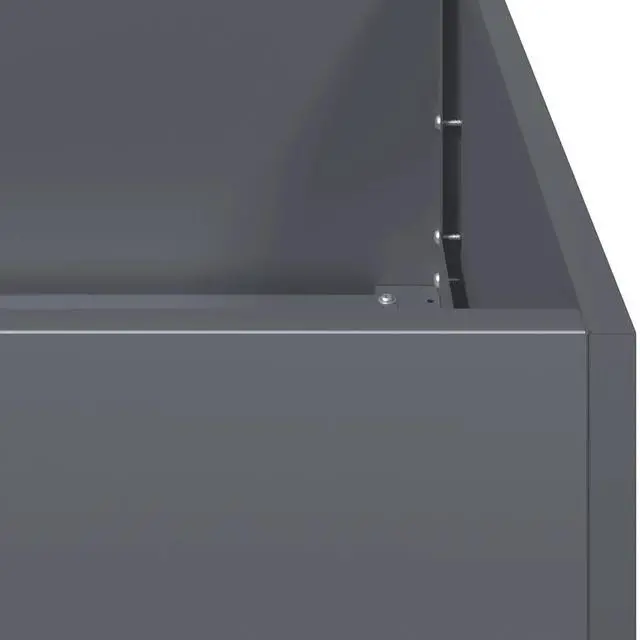 Alt view image 7 of 7 - vidaXL Planter Anthracite Cold-rolled steel Large Decorative Inlays