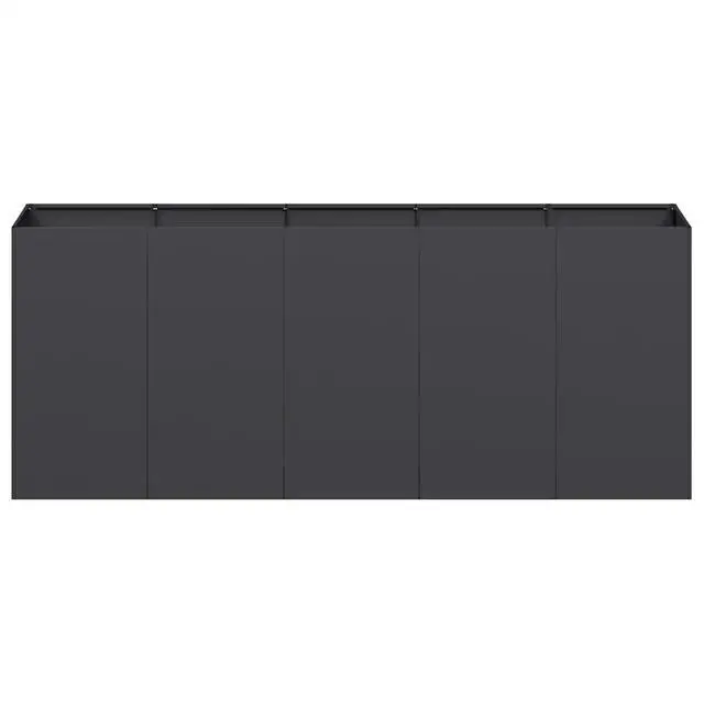 Alt view image 4 of 7 - vidaXL Planter Black Cold-rolled Steel Large Durable Planter