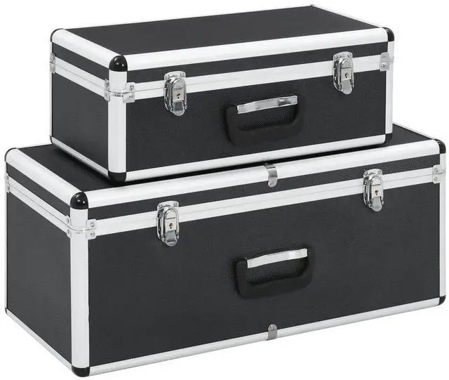 Main image of vidaXL Storage Cases 2 pcs Black Aluminium
