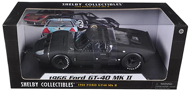 Alt view image 8 of 8 - 1966 Ford GT-40 GT40 MK 2 Matt Black 1/18 Diecast Car Model by Shelby Collectibles