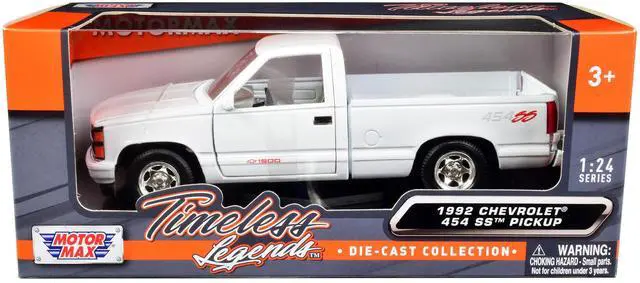 Alt view image 9 of 11 - 1992 Chevrolet 454 SS Pickup Truck White 1/24 Diecast Model Car by Motormax