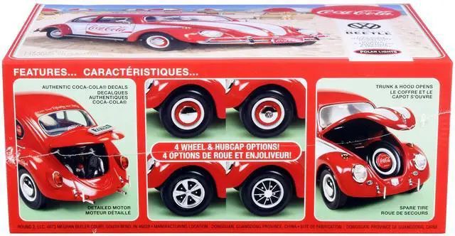 Alt view image 8 of 10 - Skill 3 Snap Model Kit Volkswagen Beetle "Coca-Cola" 1/25 Scale Model by Polar Lights