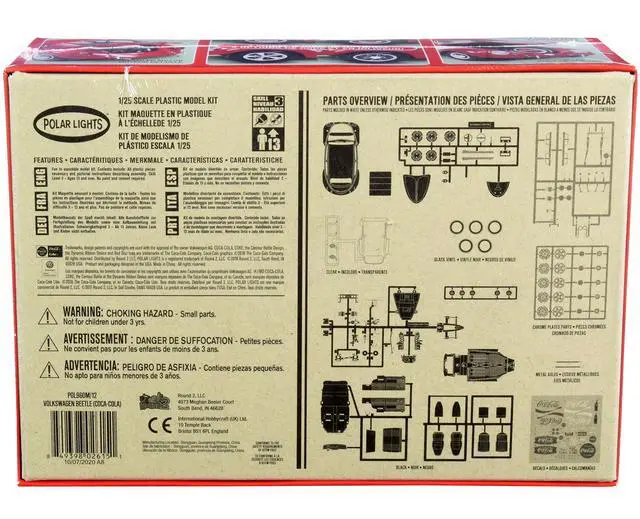 Alt view image 9 of 10 - Skill 3 Snap Model Kit Volkswagen Beetle "Coca-Cola" 1/25 Scale Model by Polar Lights