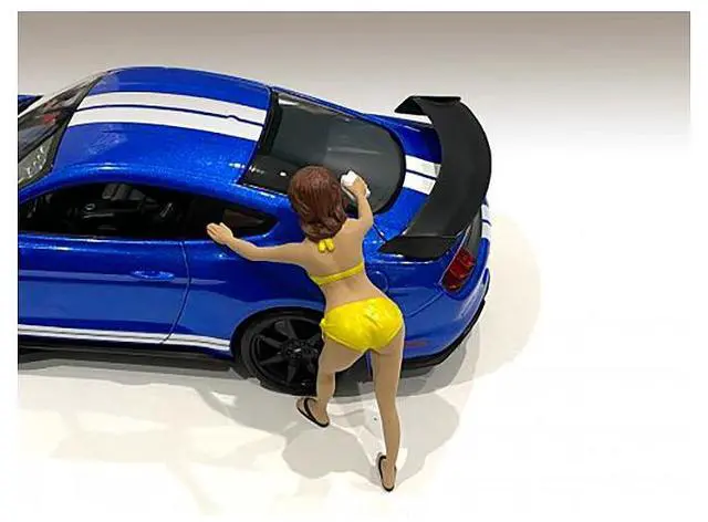 Alt view image 7 of 7 - Stephanie Bikini Car Wash Girl Figurine for 1/18 Scale Models by American Diorama