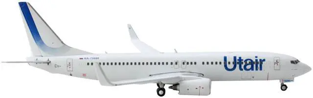 Alt view image 5 of 5 - Boeing 737-800 Commercial Aircraft "Utair" White with Blue Tail Stripes 1/400 Diecast Model Airplane by GeminiJets