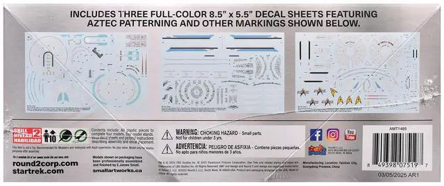 Alt view image 6 of 8 - Skill 2 Model Kit U.S.S. Enterprise Four Ship Set "Star Trek" 1/2500 Scale Model by AMT