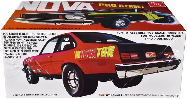 Alt view image 6 of 8 - AMT 1/25 Scale 1976 Chevrolet Nova Pro Street Plastic Model Kit Skill Level 2