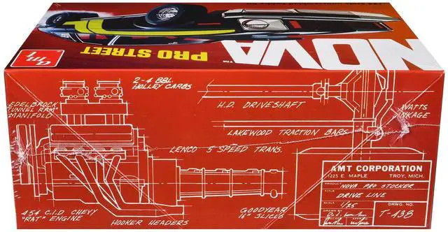 Alt view image 7 of 8 - AMT 1/25 Scale 1976 Chevrolet Nova Pro Street Plastic Model Kit Skill Level 2
