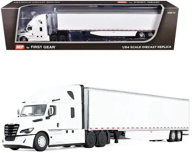 Alt view image 7 of 11 - Freightliner Fifth Generation Cascadia Raised Roof Sleeper & 53' Utility Trailer w/Skirts 1/64 Diecast Model by DCP/First Gear