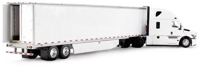 Alt view image 11 of 11 - Freightliner Fifth Generation Cascadia Raised Roof Sleeper & 53' Utility Trailer w/Skirts 1/64 Diecast Model by DCP/First Gear
