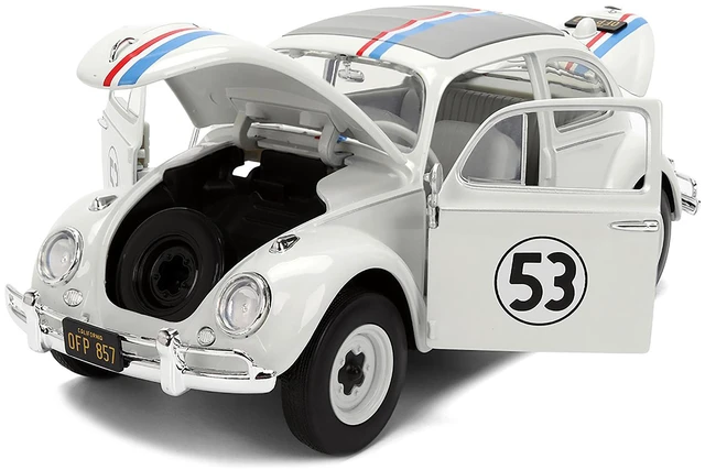 Alt view image 8 of 12 - Volkswagen Beetle #53 "Herbie" White with Stripes "The Love Bug" (1968) Movie with Extra Wheels 1/24 Diecast Model Car by Jada