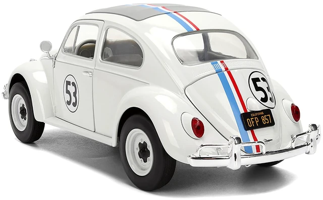 Alt view image 11 of 12 - Volkswagen Beetle #53 "Herbie" White with Stripes "The Love Bug" (1968) Movie with Extra Wheels 1/24 Diecast Model Car by Jada