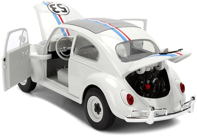 Alt view image 10 of 12 - Volkswagen Beetle #53 "Herbie" White with Stripes "The Love Bug" (1968) Movie with Extra Wheels 1/24 Diecast Model Car by Jada