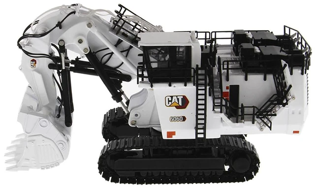Alt view image 3 of 5 - CAT Caterpillar 6060 Hydraulic Mining Front Shovel Coal Configuration White "High Line Series" 1/87 (HO) Scale Diecast Model by Diecast Masters