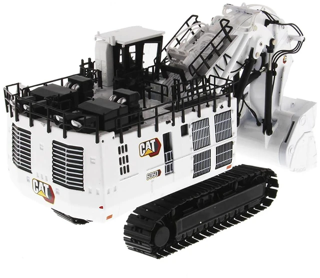 Alt view image 2 of 5 - CAT Caterpillar 6060 Hydraulic Mining Front Shovel Coal Configuration White "High Line Series" 1/87 (HO) Scale Diecast Model by Diecast Masters